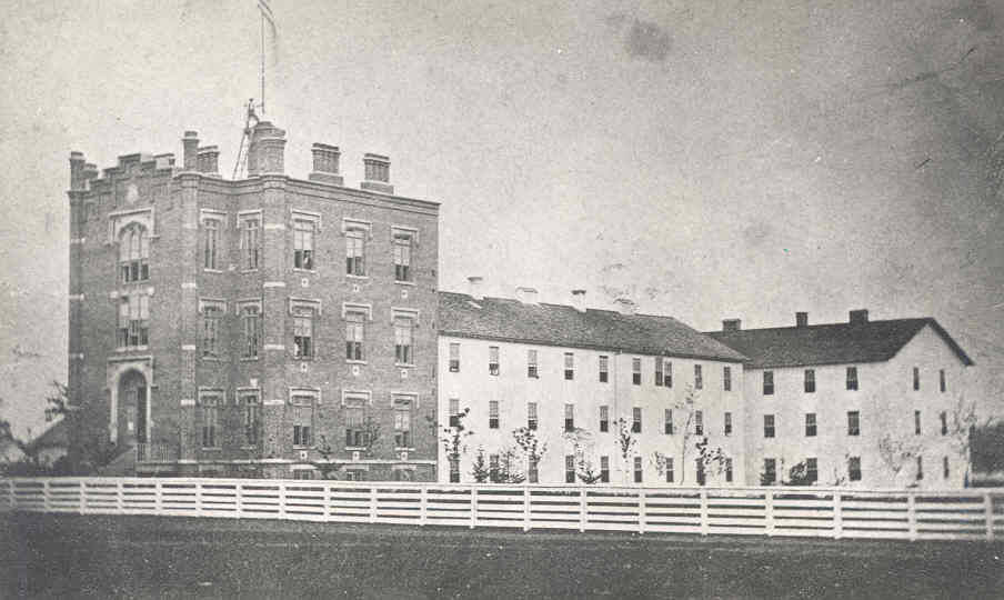 A circa 1865 image of the Indianapolis City Hospital.