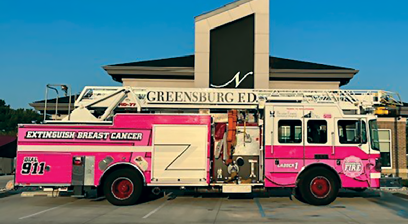 Pink Firetruck in Greensburg Offers Hope
